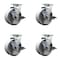 Service Caster 5 Inch Semi Steel Cast Iron Swivel Caster Set with Roller Bearings and Brakes SCC-20S520-SSR-TLB-4 - alternate 1